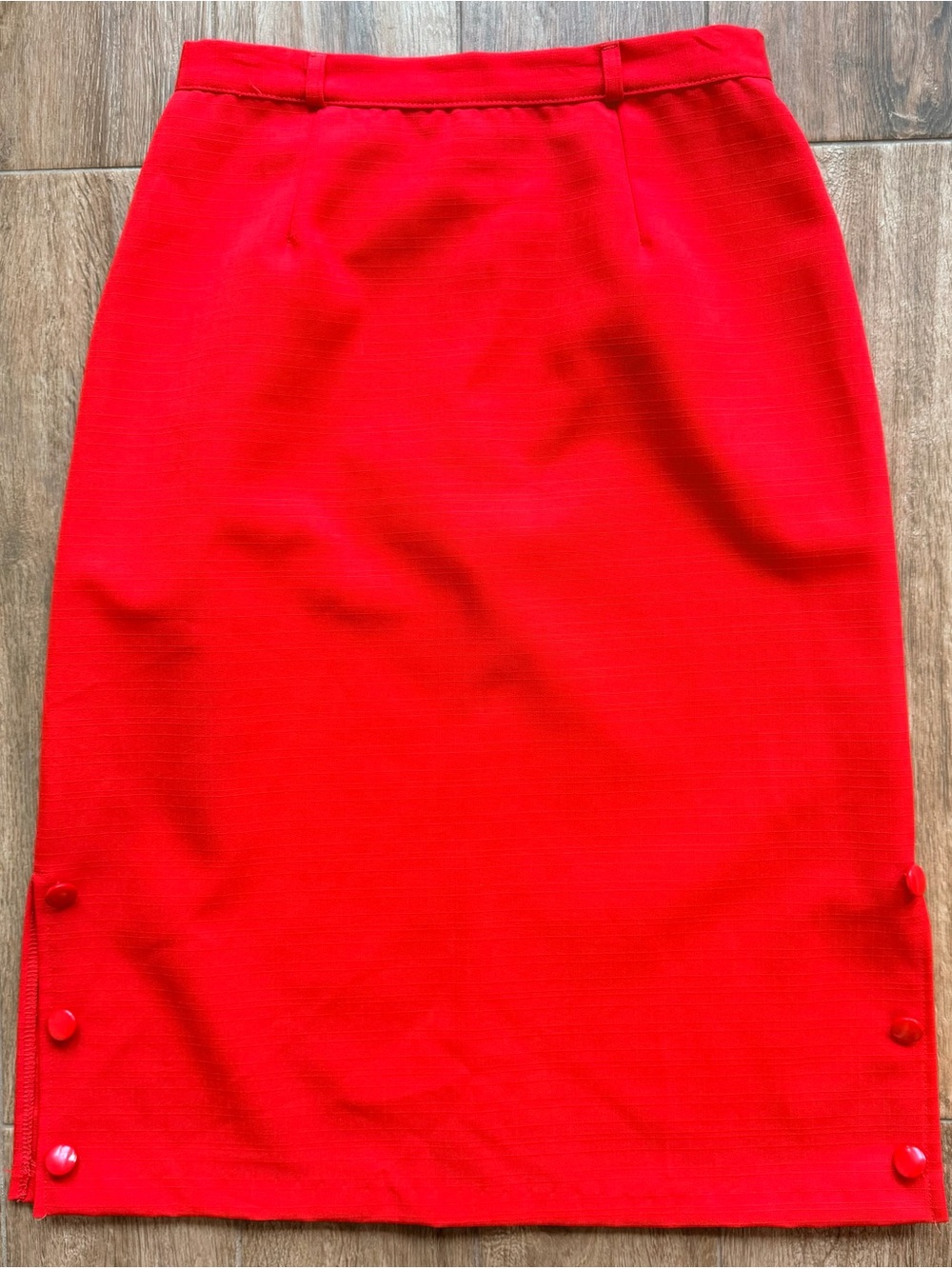 La Sportiva Bright Red Pencil Skirt with Side Button Detail